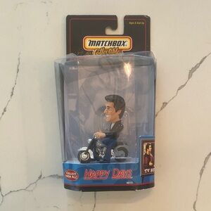 Matchbox Collectibles Happy Days Fonzie on Blue Motorcycle